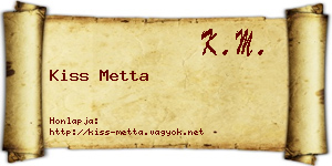 Kiss Metta névjegykártya